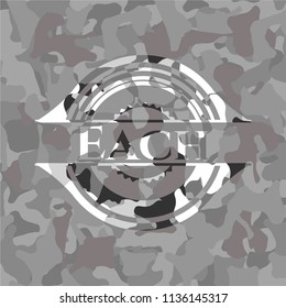 Each on grey camouflaged pattern
