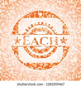 Each orange mosaic emblem with background