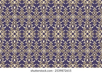 Cada padrão deriva de um processo de design dedicado, misturando várias imaginações de motivos tailandeses e damascos em tons roxo profundo e azul escuro.