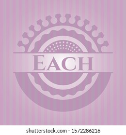 Each retro style pink emblem. Vector Illustration. Detailed.