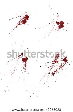 Each splatter grouped together on same layer. Easily add or subtract portions, 4 shades of red used.