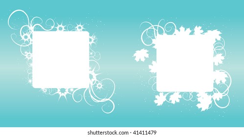 Each square and its elements are separated on their own layer. All shapes are intact and not cut or cropped.