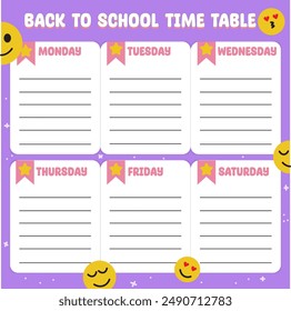 Each square in this pastel purple time table is a small step towards a dream. With soft colors, every task feels light and fun. Let's manage our time with enthusiasm and inspiration.