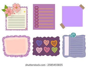 Each sticky note has a different design and color scheme, The sticky notes look like they are ready to be used to add a touch of fun to any project.