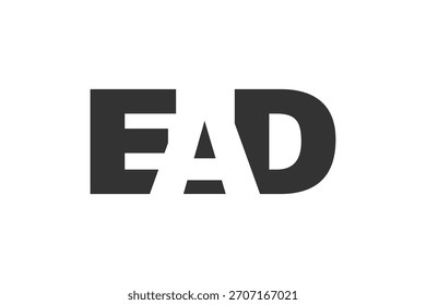 EAD logo design. Initial letter E A D bold font style for tech startups, consulting, corporate branding. Creative company name, headlines typography identity, trendy logotype. Vector illustration.