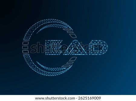 EAD low poly letter logo vector design. EAD lower poly logo design. Low poly logo.