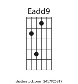 Eadd9-Gitarren-Symbol, Vektorgrafik-Design