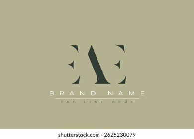 Logo-Design für abstrakte EAE-Buchstaben. Dieses Logo besteht aus drei abstrakten Buchstaben.
