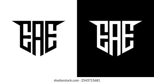 EAE letter logo design with white background in illustrator, vector logo modern alphabet font overlap style, calligraphy designs for logo, Poster, Invitation, etc.