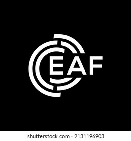 EAF letter logo design on black background. EAF creative initials letter logo concept. EAF letter design.
