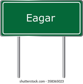 Eagar , Arizona , road sign green vector illustration, road table, USA city