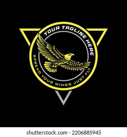
eagel logo with circle triangel concept.