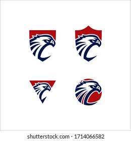 vector de diseño del logotipo de conjunto de águilas