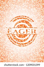 Eager abstract orange mosaic emblem