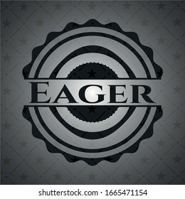 Eager dark badge. Vector Illustration. Detailed.