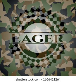 Eager on camo pattern. Vector Illustration. Detailed.