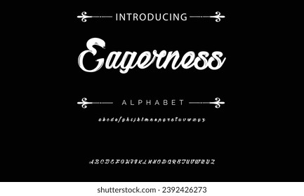 Eagerness Stilvolle Pinsel gemalt einen Großvektor Vektor Buchstaben, Alphabet, Schrift.