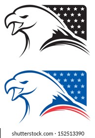 American Eagle Patriotic Head Template American Stock Vector (Royalty ...