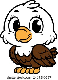 Eagle 2D cartoon character clipart