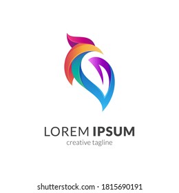 Eagle 3d colorful logo. Modern falcon/bird logo template