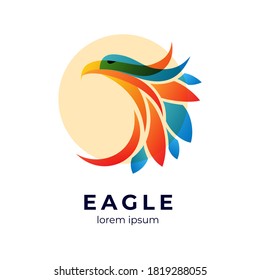 Eagle abstract colorful logo vector design template