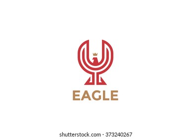 Eagle abstract Logo design vector template linear style.
Luxury Corporate Falcon Phoenix Hawk Logotype. Soaring Bird concept icon.