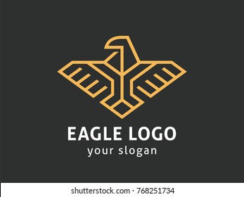 Eagle Abstract Logo design vector template Linear style.