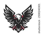 Eagle ,abstract,aggresive,emble,design vector style.eagle isolated on white background for mascot or emblem design.