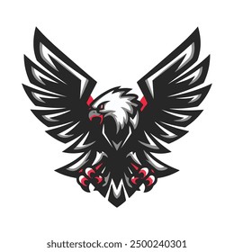 Eagle ,abstract,aggresive,emble,design vector style.eagle isolated on white background for mascot or emblem design.