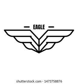 Eagle air borne logo. Outline eagle air borne vector logo for web design isolated on white background