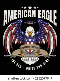 Eagle america freedom forever vector illustration for your company or brand