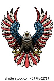 eagle of america in hand drawn style