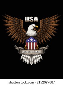 Eagle america ribbon vector illustration for your company or brand