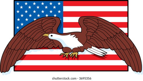Eagle and American Flag
