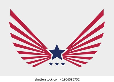 Eagle american symbol vector illustration. USA freedom creative logo. 