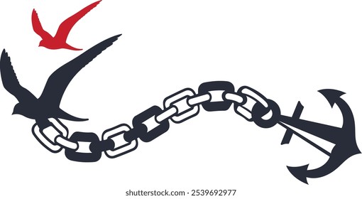 Eagle ancher logo design with vector illustration