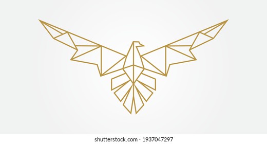 Eagle Animal Mosaic Design. Eagle Falcon Line Art Logo Symbol