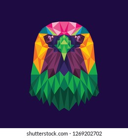 eagle animal polygon/low poly design, vector illustration