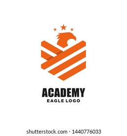 Eagle animal symbol with a strong and stylish flying force logo