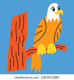 Eagle Animal Vector Flat Illustration