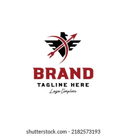 eagle archer logo icon vector template