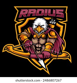 eagle Archer shoot mascot logo esport design template