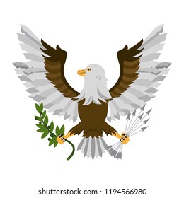 Eagle with arrows and leaves