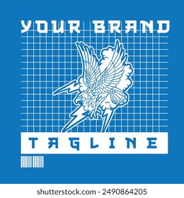 Eagle art illustration hand drawn colorful vector for tshirt, sticker, poster, logo etc	