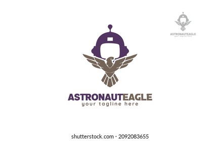 Eagle astronaut logo design. vector