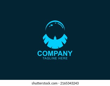 Eagle Astronaut Logo. Flat Vector Design Template Element