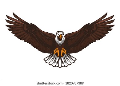 Mascot Illustration Bald Eagle Attacking Isolated Stock Vector (Royalty ...