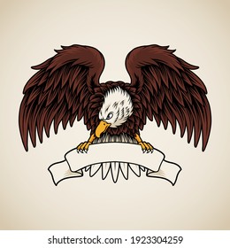 Eagle badge emblem vector illustration