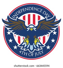 eagle badge of independence day of united states