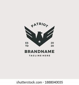 Eagle badge logo design vector illustration